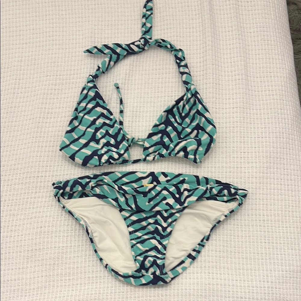 Vix Blue and White Bikini Swimwear